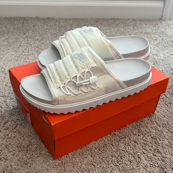 Nike Off-White Slide Sandals with Lace Detail - Picture 1 of 7